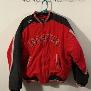 Buckeyes Men's Red and Black Varsity Jacket sports coach college football